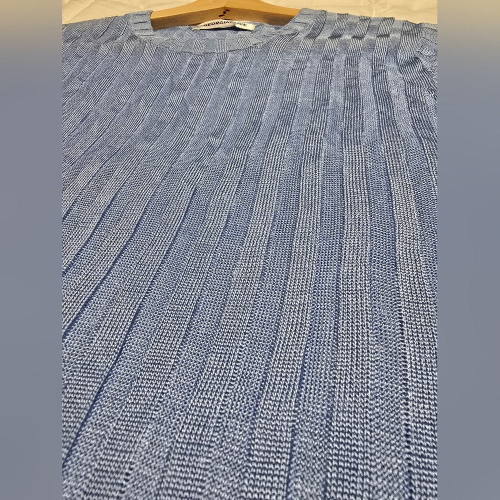 Georgia Alice Blue Ribbed Knit Top - Picture 14 of 14
